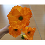 Vlčí máky,  textilní dekorace, květina oranžová 60cm